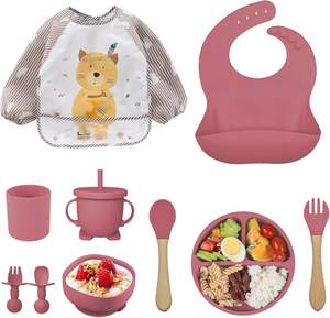 ชุดอาหาร<span class=keywords><strong>เด็ก</strong></span> 11 ชิ้น ยี่ห้อ Ama Zon ปี 2025 ประกอบด้วย จานพร้อมฐานดูด ช้อนและส้อม ผ้ากันเปื้อนปรับได้ ปลอดสาร BPA ผลิตจากซิลิโคนเกรดอาหาร - Product Image 4