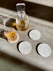 <strong>Grey</strong> Felt <strong>Table</strong> Mat Set with <strong>Runner</strong> and coaster - Product Image 6
