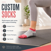 Chaussettes de yoga et de Pilates pour femmes, antidérapantes, respirantes, à cinq doigts, pour le sport, personnalisables, été