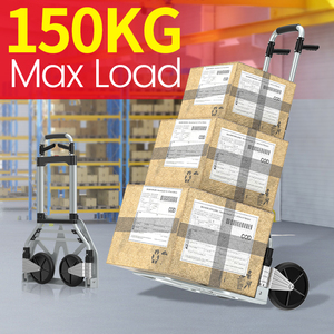 150KG Kapasiteli Endüstriyel Katlanabilir El Arabası Taşınabilir Alüminyum Taşıma Arabası Teleskopik Saplı TPR Tekerlekli Alışveriş Depolama Taşıma Arabası - Product Image 2