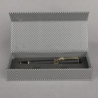 Stylo à bille en métal de luxe avec logo personnalisé, motif en fibre de carbone, boîte cadeau à rabat, ensemble de papeterie de bureau, cadeau