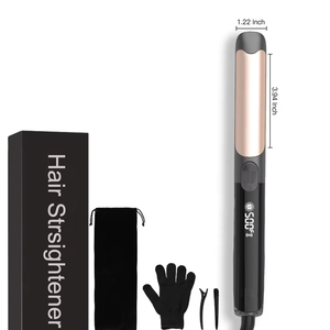 Fer à lisser en titane bigoudi outils de coiffure en <span class=keywords><strong>acier</strong></span> inoxydable Tourmaline fer à cheveux en titane LED fer plat Portable - Product Image 4