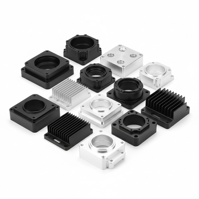 Custom Precision CNC Machined Aluminum LED Lighting Housing Heat Sink Enclosures for Industrial Lighting Projects