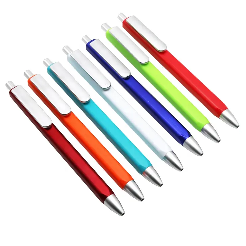 2021 Nieuwe Collectie Aangepaste Vierkante Abs Balpennen Met Zilveren Brede Pen Houder Plastic Balpen Voor Hotel Of kantoor