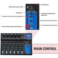 Console de mixage audio professionnelle OEM HT7, interface USB portable, lecteur MP3 numérique, 7 canaux, console de mixage DJ, certifiée CE, son surround