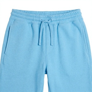 Shorts de sport décontractés pour hommes, style urbain, avec logo personnalisé, 100% coton tricoté, en tissu peigné uni, taille mi-haute, anti-plis, service OEM - Product Image 4