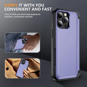 Eco-Friendly Transparent PC Phone Case For IPhone 14 Pro Shockproof With Cardholder