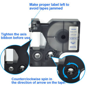 互換性のある標準D1 43614 プリントブルー（白地に青）6mm×7m ABS PET 自己粘着ラベルテープ DYMO LabelManager用 2年保証 - Product Image 4