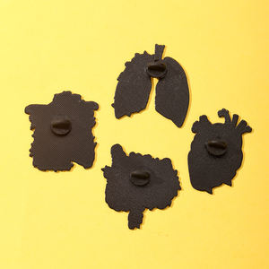 Broches de metal esmaltado personalizados al por mayor, con diseño anatómico y botánico, de arte floral para conjuntos de regalo y atuendos diarios, en stock - Product Image 3