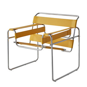 Haute qualité nordique milieu du siècle Design Simple en cuir noir chaise de salon cadre en acier inoxydable Accent salon chaise de loisirs - Product Image 3