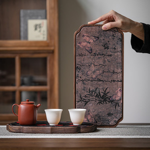 Walnut Wood Rectangular Dry Brewing Tray Handmade Durable Kung Fu <b>Tea</b> <b>Set</b> Home <b>Tea</b> Table Tray - Product Image 2