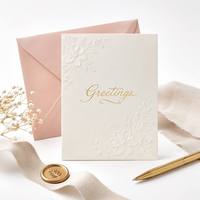 Tarjeta de Felicitación Navideña Personalizada al por Mayor, Tarjeta de Navidad con Barnizado UV y Estampado en Lámina Dorada