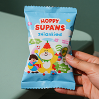 Logo multicolore personnalisé de différentes tailles sac de joint latéral arrière de qualité alimentaire avec fenêtre personnalisée pour sac de mylar de gomme à bulles de bonbons