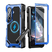 Étui magnétique antichoc en silicone pour Samsung Z Fold 8 Ultra avec protection d'écran et béquille, compatible avec Samsung Z Fold 7