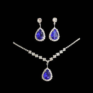 Hot Selling Wedding <b>Accessories</b> Bridal Jewelry Sets for Women Zircon Diamond Waterdrop Bridal Jewelry Set Necklace Earring - Product Image 4