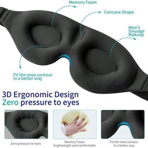 Masque de sommeil personnalisé en gros avec logo, masque oculaire 3D en mousse à mémoire de forme à pression zéro, masque de sommeil pour cadeau promotionnel d'entreprise - Product Image 4