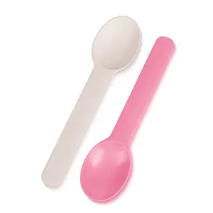 Top Koop Maïszetmeel Plastic Biologisch Afbreekbaar Kleurrijke 6 Inch Mini Ijs Dessert Koffie Lepel