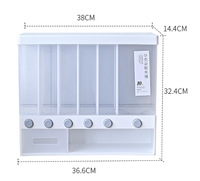 Distributeur d'aliments secs-Récipient à 6 grilles peu encombrant pour un stockage pratique des céréales de riz, noix, haricots, contrôle gratuit de la production de céréales