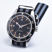 Montre de plongée 41 mm sans logo NH35, bracelet en nylon, montre mécanique pour homme, montre de plongée automatique OEM, montre avec logo personnalisé