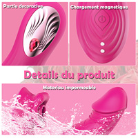 Vibromasseur portable étanche en silicone et ABS pour femmes, 9 fréquences, contrôle via application Bluetooth, stimulateur clitoridien