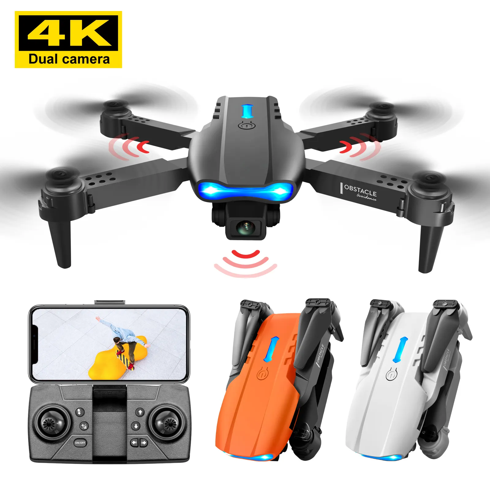 E99 MAX K3 Pro Drone Professional Quadcopter Obstacle Avoidance Drones RC Helicopters 4K Dual Camera Remote Control Toys