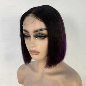 Venta al por mayor de doble dibujado resaltar recta Bob peluca cruda virgen dibujado cuerda <span class=keywords><strong>cabello</strong></span> humano 2x6 transparente pelucas de encaje completo - Product Image 6