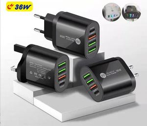36W <b>USB</b> <b>C</b> Charging Block for IPhone13 12 Pro Max <b>Type</b>-<b>c</b> <b>Adapter</b> 4-port Multi-function Android Charger <b>USB</b> PD Wall Charger - Product Image 3