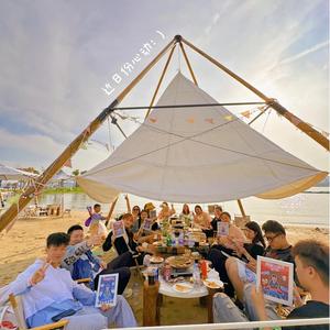 Tenda a forma di fiore speciale baldacchino impermeabile in tessuto per <span class=keywords><strong>tende</strong></span> in acciaio per Resort all'aperto Hotel campeggio in vendita - Product Image 2