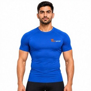 Wholesale <b>Men's</b> Quick Dry Fitness <b>Compression</b> <b>Shirt</b> Polyester Tights Bodybuilding Breathable Muscle <b>Compression</b> <b>Shirt</b> for <b>Men</b> - Product Image 1