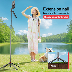 P185n Ảnh Tự Sướng Thanh Với Không Dây Từ Xa 360 Xoay Điện Thoại Di Động <span class=keywords><strong>Tripod</strong></span> Đứng Mở rộng Cho Phát Sóng Trực Tiếp - Product Image 3
