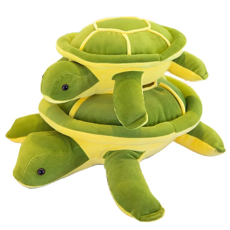 14 inch bán buôn màu xanh lá cây nhỏ rùa đồ chơi sang trọng đệm tựa lưng lớn mắt rùa búp bê rùa biển sang trọng gối