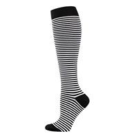 Chaussettes de compression transfrontalières pour hommes et femmes, chaussettes de sport d'extérieur, nouveau modèle, série noir et blanc, mi-mollet, en nylon, absorbant la transpiration