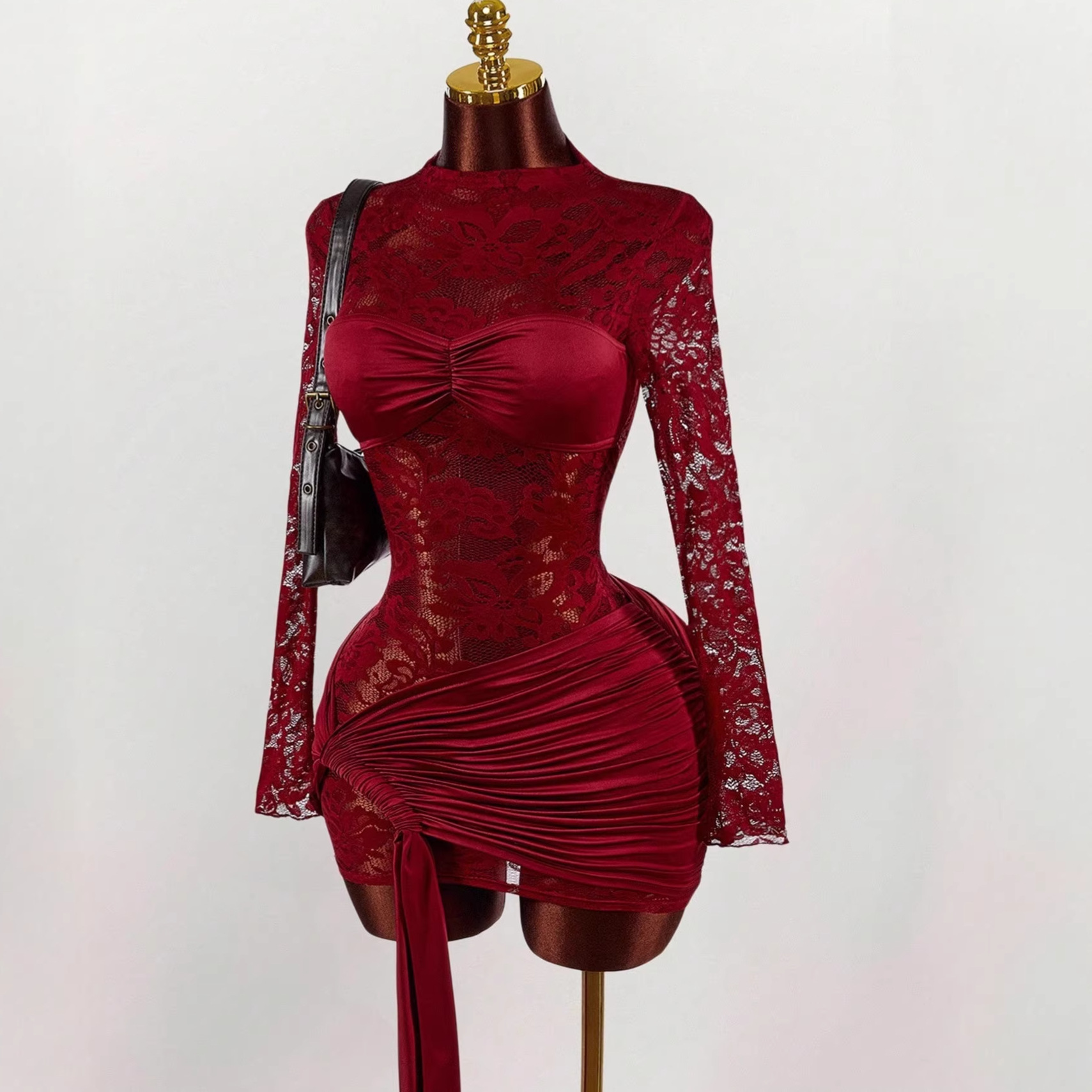 strapless open back dress Got The Romance Lace Bodycon Mini Dress main image 1