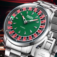 Montre Mark Fairwhale 5031 originale pour homme, montre de luxe en acier inoxydable, design décontracté et amusant, montre-bracelet à quartz avec roulette