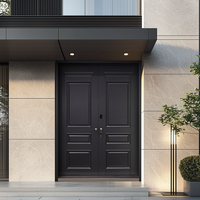 Porte d'entrée extérieure en alliage d'aluminium de style moderne, anti-effraction, personnalisée, pour villa de luxe, hôtel