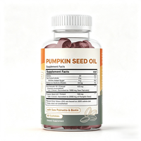 Huile de graines de citrouille OEM avec Saw Palmetto et Biotine en Gummies, 60 unités, pressée à froid, sans sucre, complément pour adultes
