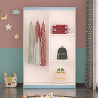 Prix de gros Meubles de maison sur mesure Dernier design Petit placard mignon pour l'organisation des vêtements Armoire en bois pour enfants