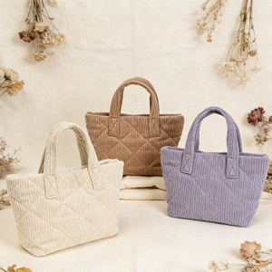 Bolsa de Viaje y Compras de Pana Acolchada Colorida Personalizada al por Mayor para Uso Diario, Bolsas de Cosméticos Personalizadas con Logotipo para Mujeres y Niñas - Product Image 3