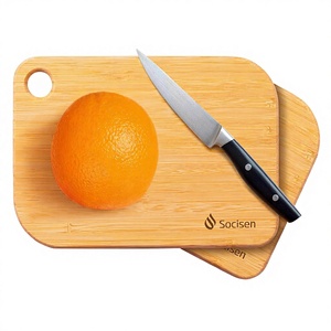 Set da 2 Taglieri in Legno <span class=keywords><strong>di</strong></span> Bambù Ecologici, Leggeri e Non Tossici, per Servire Salumi e Campeggio, Mini Set da Chef - Product Image 1