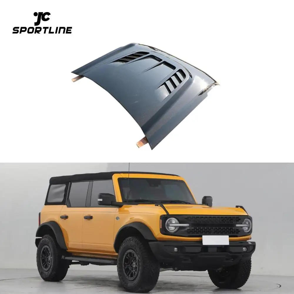 Capas do motor de fibra de carbono para Ford Bronco Black Diamond Sport Utility 4-Door 2021-2023