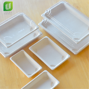 Biodegradable Food Grade Paper Sushi container 0#-11# Paper Sushi Tray with Lid