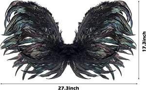 Halloween Cosplay Party fata angelo piuma <span class=keywords><strong>ali</strong></span> d'angelo <span class=keywords><strong>con</strong></span> cinghie elastiche Costume <span class=keywords><strong>ali</strong></span> per adulti e bambini - Product Image 2