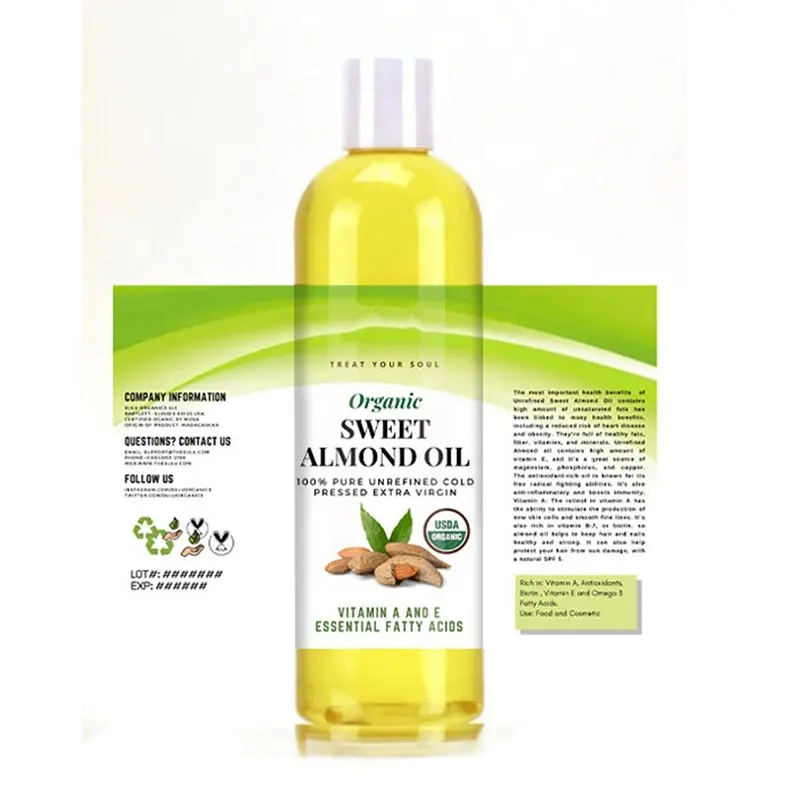 Private Label olio di cocco sfuso biologico puro al 100% olio di Jojoba di mandorle dolci semi d'uva olio vettore di Avocado per olio essenziale