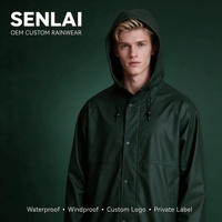 Vêtement de pluie unisexe pour adultes, léger, imperméable, en PU, avec capuche et fermeture à boutons pression, vente en gros sur mesure