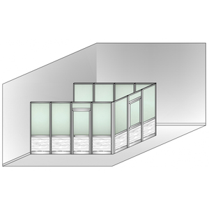 Italfrom Pure White 4x3 M Box Modulare in Alluminio a 3 Lati con Vetro Satinato e Perline RAL 9010 per Partizioni da Ufficio - Product Image 1