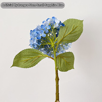 Vente en gros de tiges d'hortensias artificiels bleu saphir, fausse boule d'hortensia en soie de 46 cm pour la décoration de mariage et de la maison