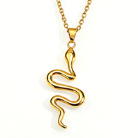 Collier pendentif serpent vintage en acier inoxydable pour femme, couleur or et argent, étanche, chaîne de clavicule de niche, bijoux