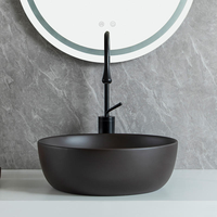 Nouvel arrivage d'articles sanitaires de luxe couleur émaillée salle de bain vasque éviers bol porcelaine céramique lavabo d'art