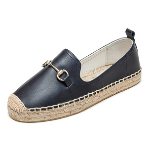 <span class=keywords><strong>Alpargatas</strong></span> de cuero premium para <span class=keywords><strong>mujer</strong></span>, sin cordones, con suela de yute natural tejida, mocasines antideslizantes con plataforma, zapatos para caminar y desplazarse. - Product Image 4