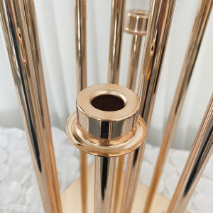 Bougeoir de luxe en métal doré 1.2m fer à 8 têtes de haute qualité pour centres de table de mariage décorations de table éclairage d'événement spécial - Product Image 6